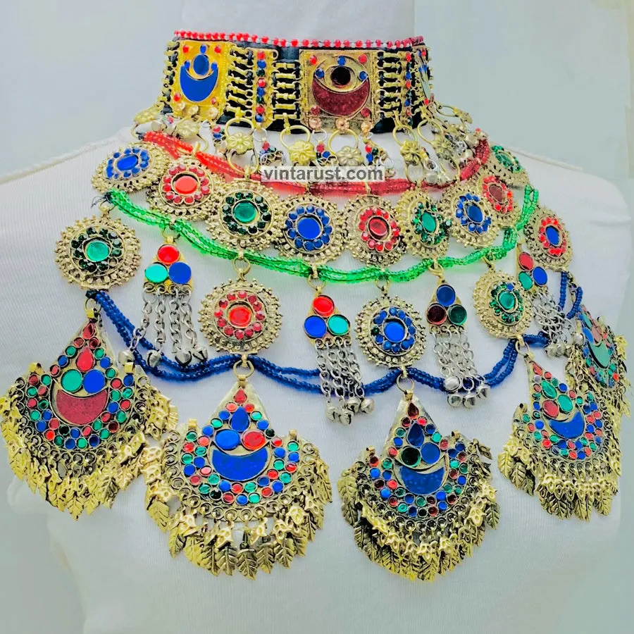 Handmade Kuchi Multicolor Oversized Necklace