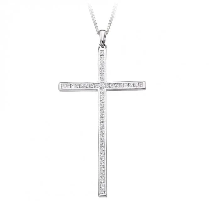 Harmony Collection Channel Set Diamond Pendant Cross 0.70ct