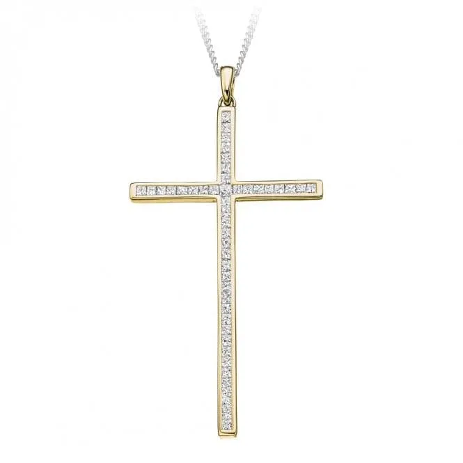 Harmony Collection Channel Set Diamond Pendant Cross 0.70ct