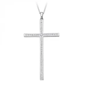 Harmony Collection Channel Set Diamond Pendant Cross 0.70ct