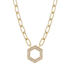 Harwell Godfrey 18k Diamond Hex Chain Foundation Necklace - 18