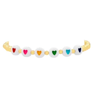 HEARTS BALL STRETCH BRACELET GOLD