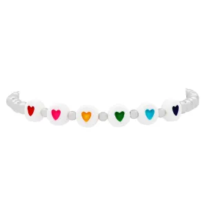 HEARTS BALL STRETCH BRACELET SILVER