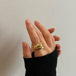 Hip Hop Punk Irregular Gold Rings JLTR0398