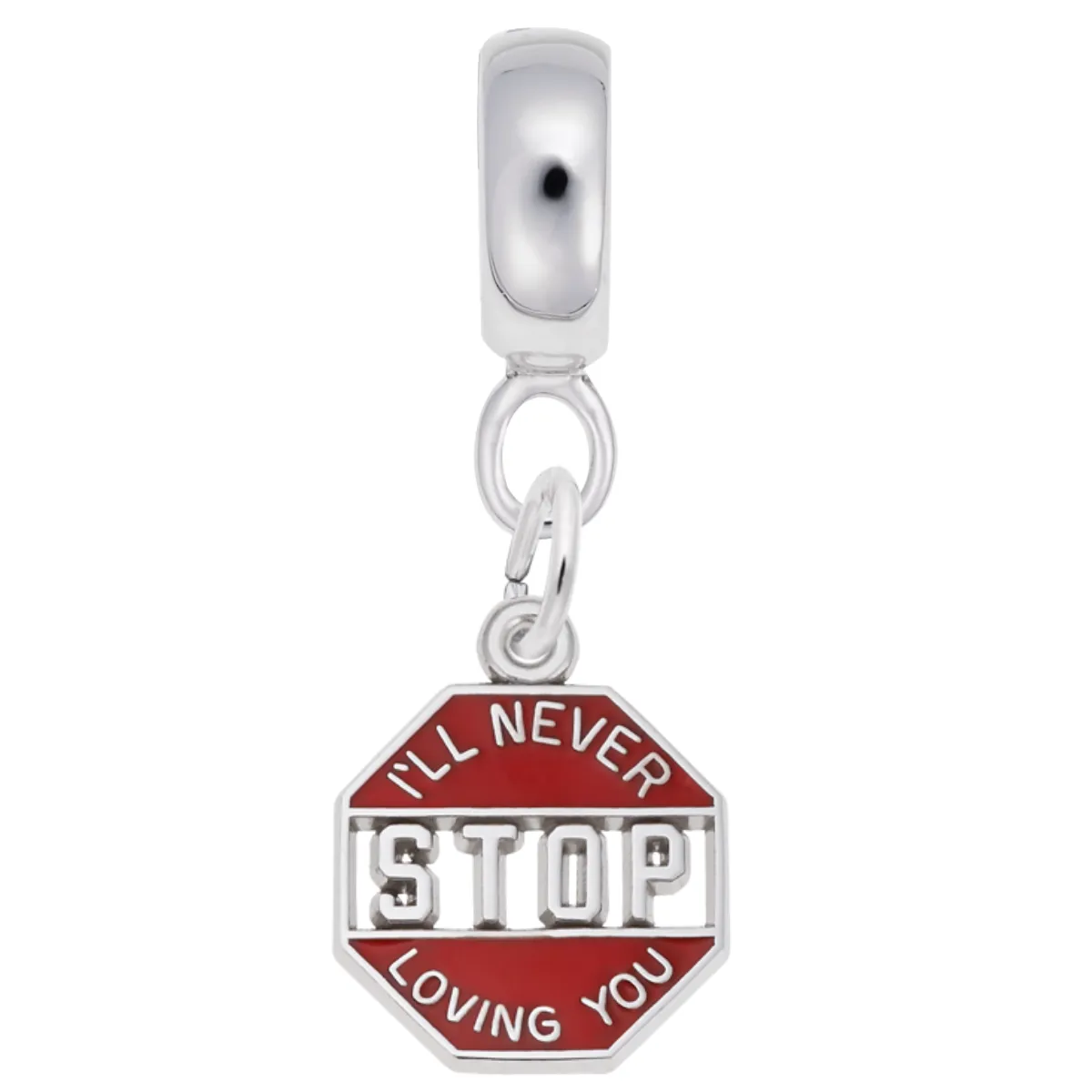 ILl Never Stop Loving You Charm Dangle Bead In Sterling Silver