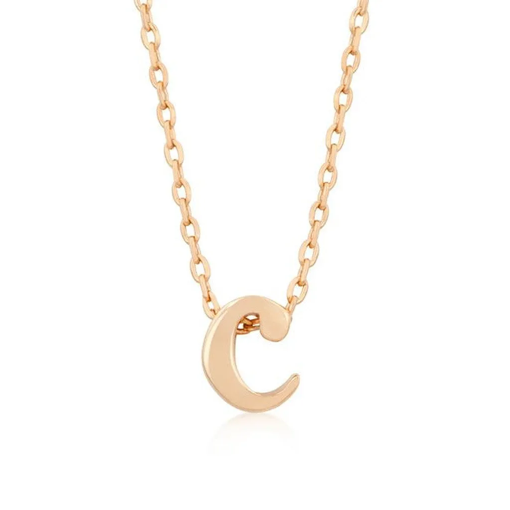 Initial C Rose Gold Pendant