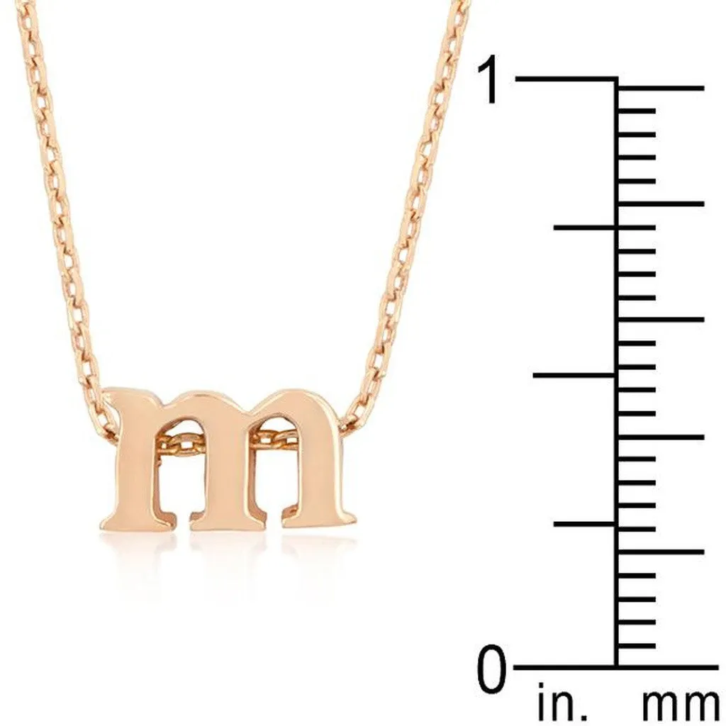 Initial M Rose Gold Pendant