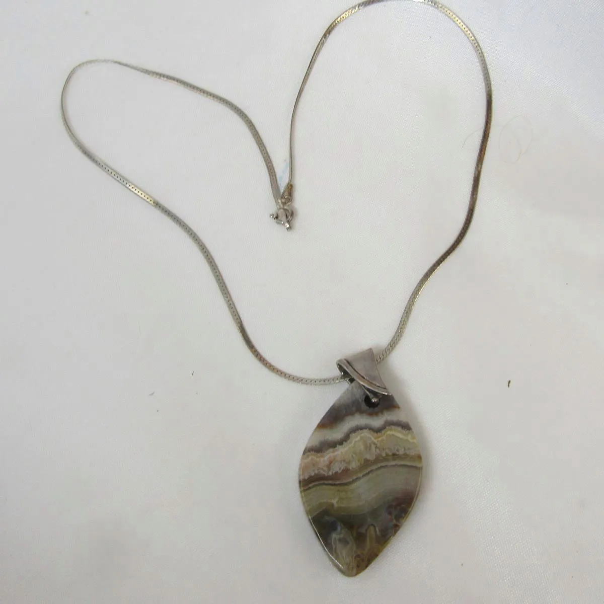 Jasper Pendant Necklace on Silver Chain