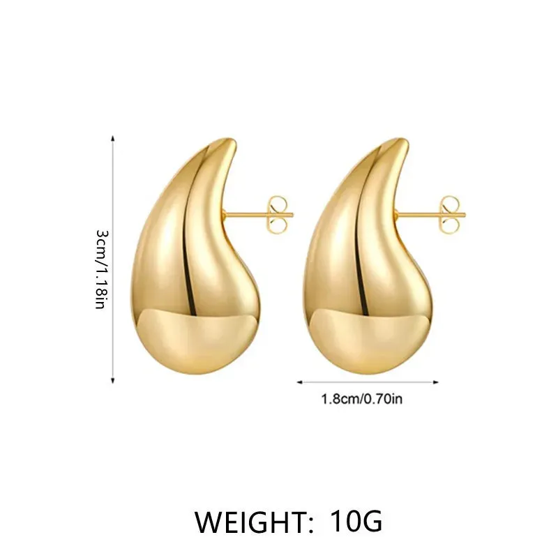 Korean Fashion Creative Droplet Earrings For Women Gold Silver Plated Minimalist Temperament Gift Party Jewelry Accessories