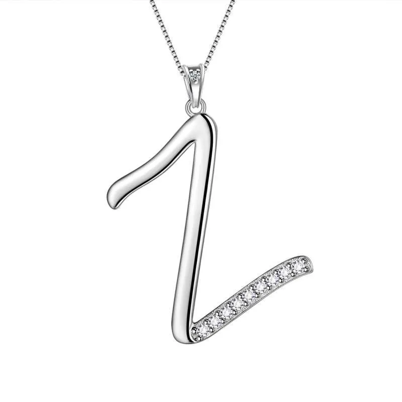 Letter Initial Z Necklaces Pendant Women Girls Name Jewelry Gift 925 Sterling Silver