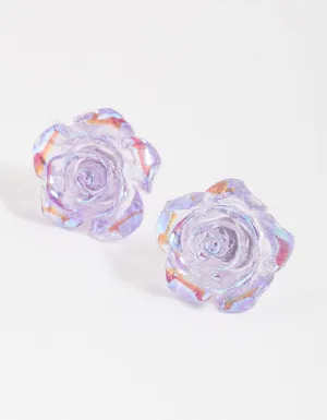 Lilac Rose Bloom Stud Earirngs