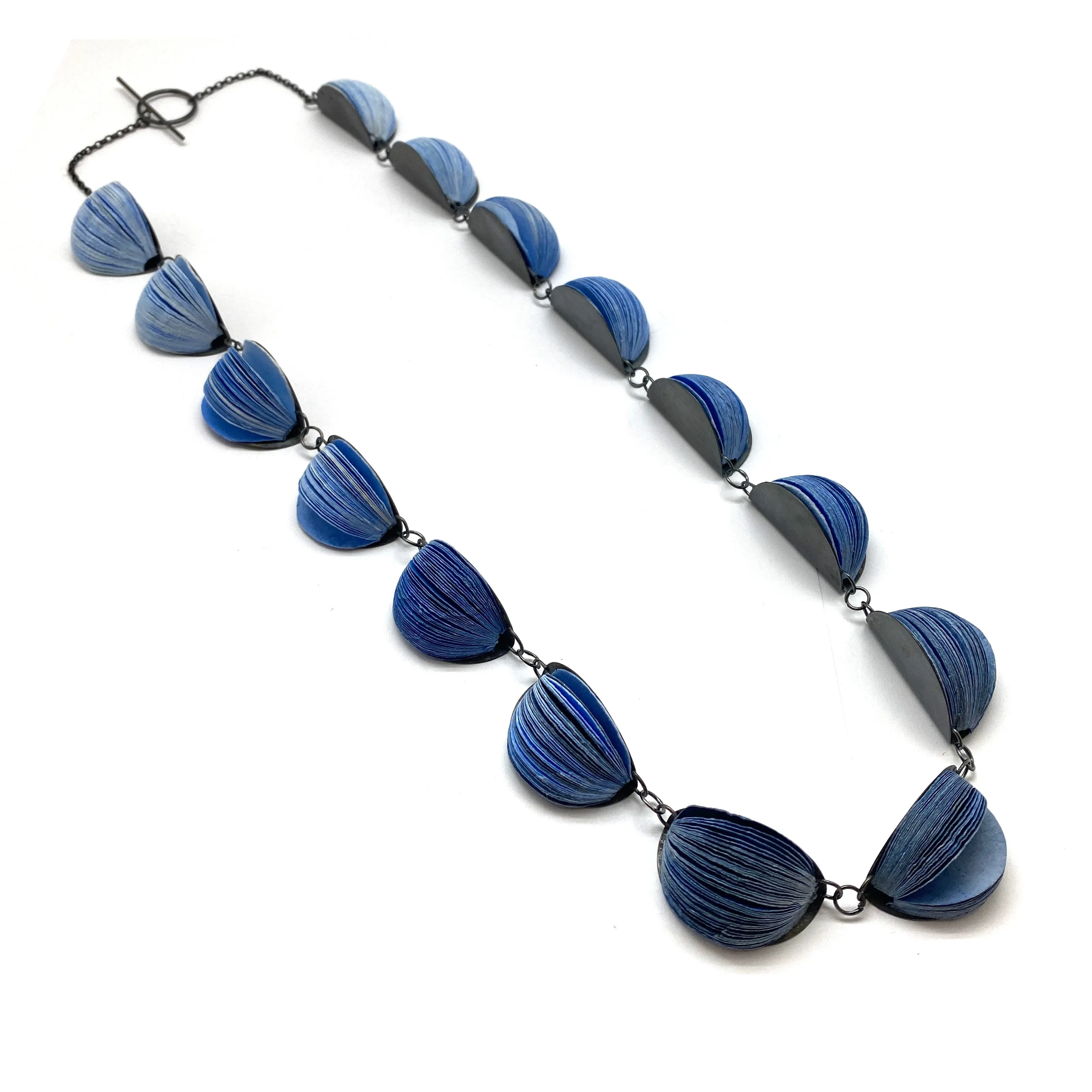 Longer Blue Japanese Paper Necklace