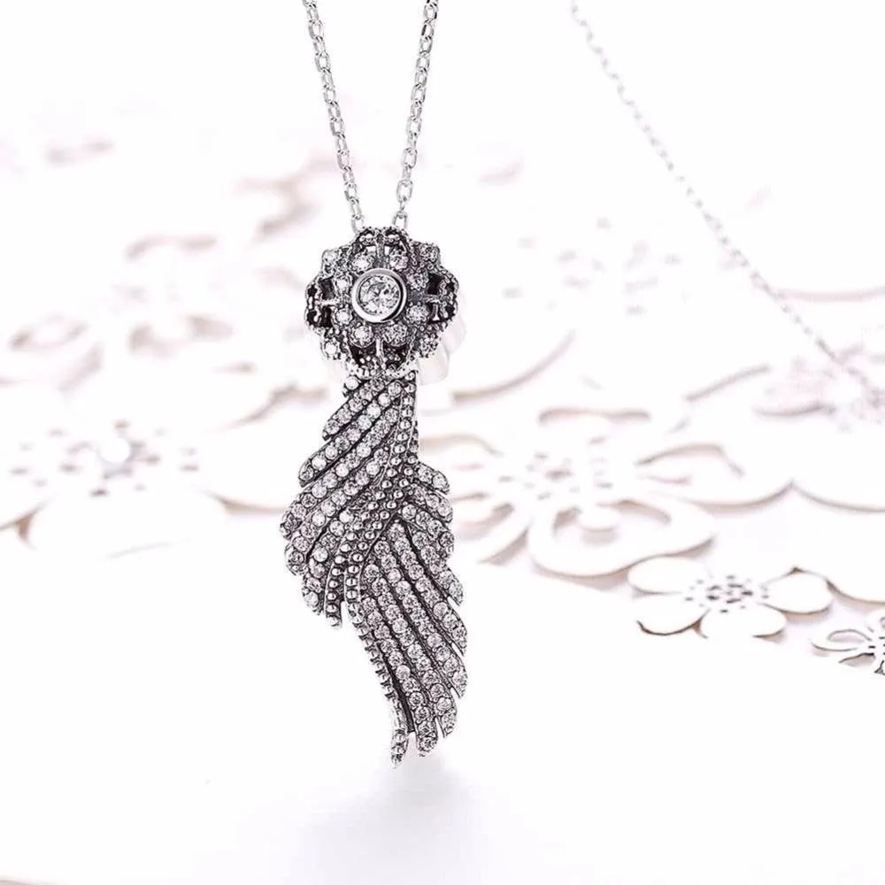 Luxurious 925 Sterling Silver Necklace With CZ Stones, Ethnic Women’s Jewelry For Wedding