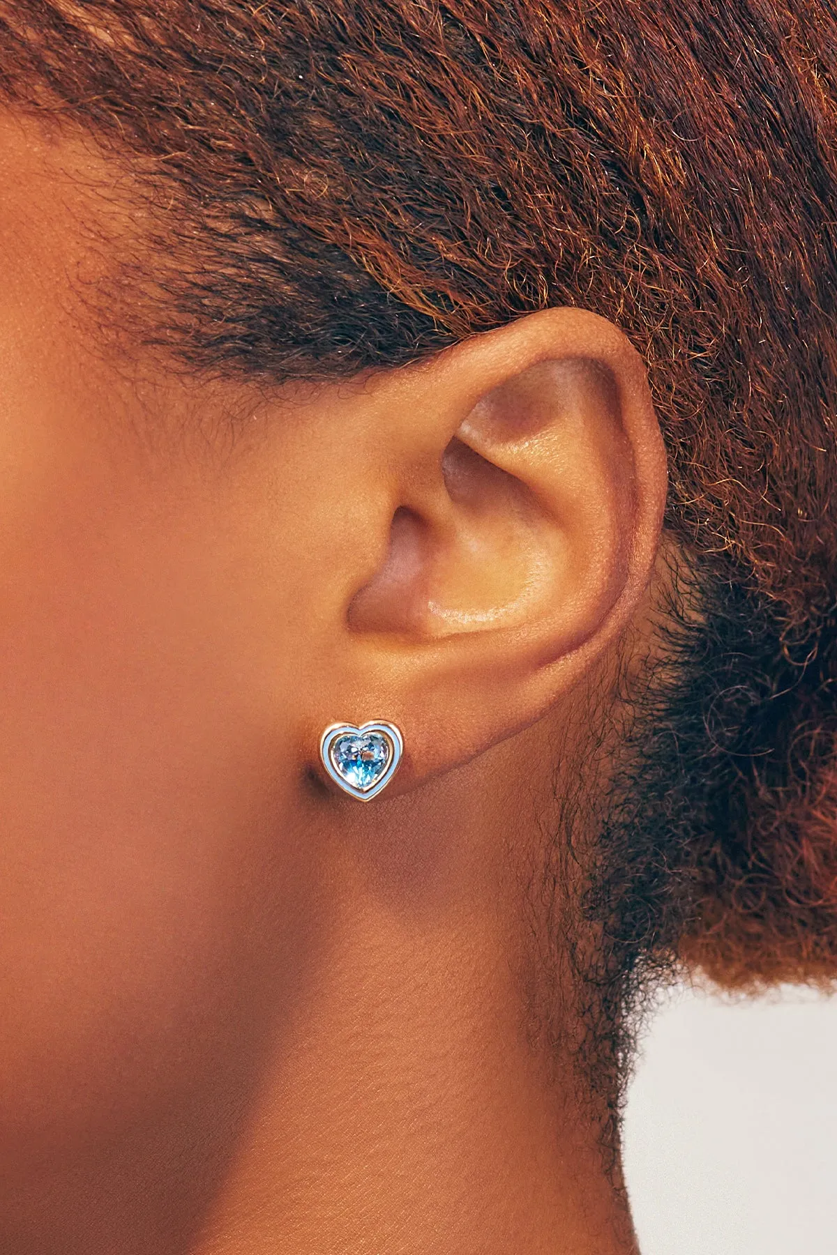 Madison Heart Bezel Stud Earrings