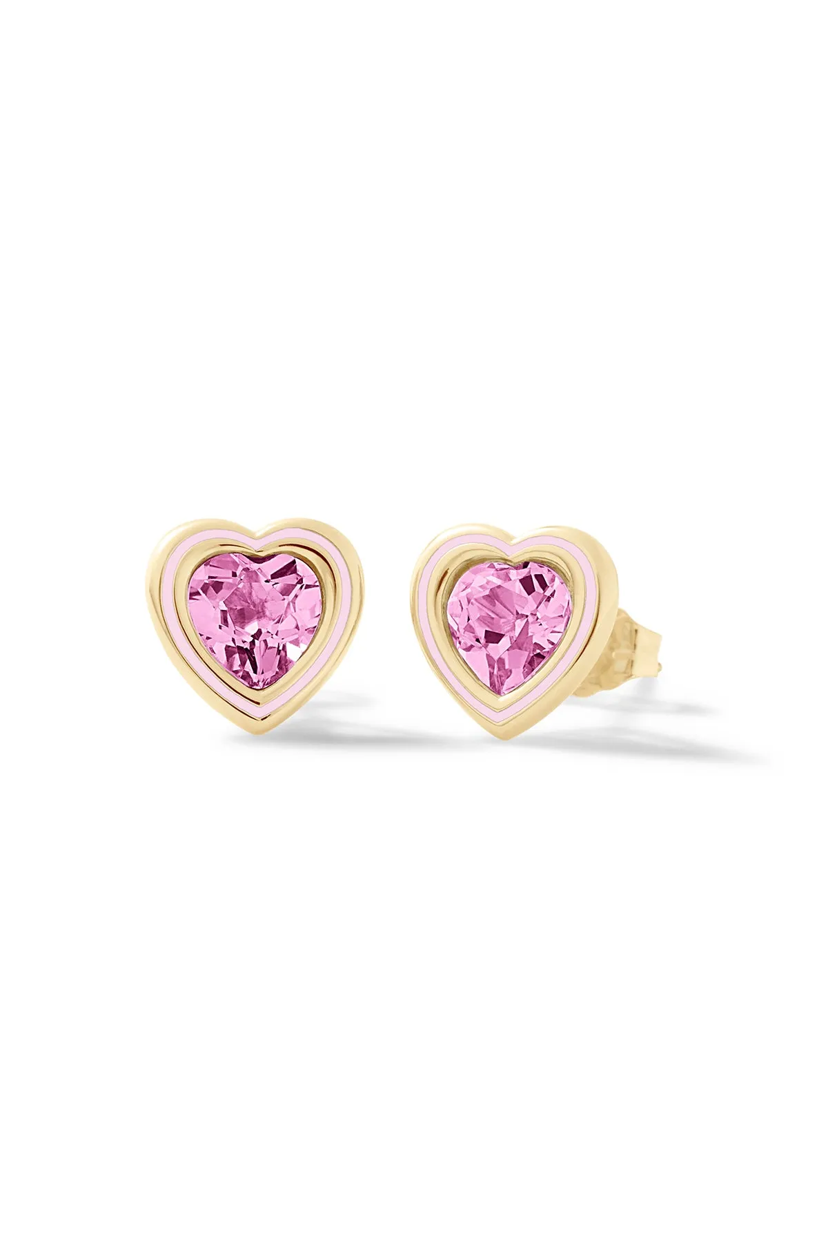 Madison Heart Bezel Stud Earrings