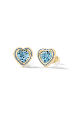 Madison Heart Bezel Stud Earrings