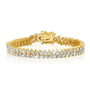 MARQUISE CZ TENNIS BRACELET, GOLD