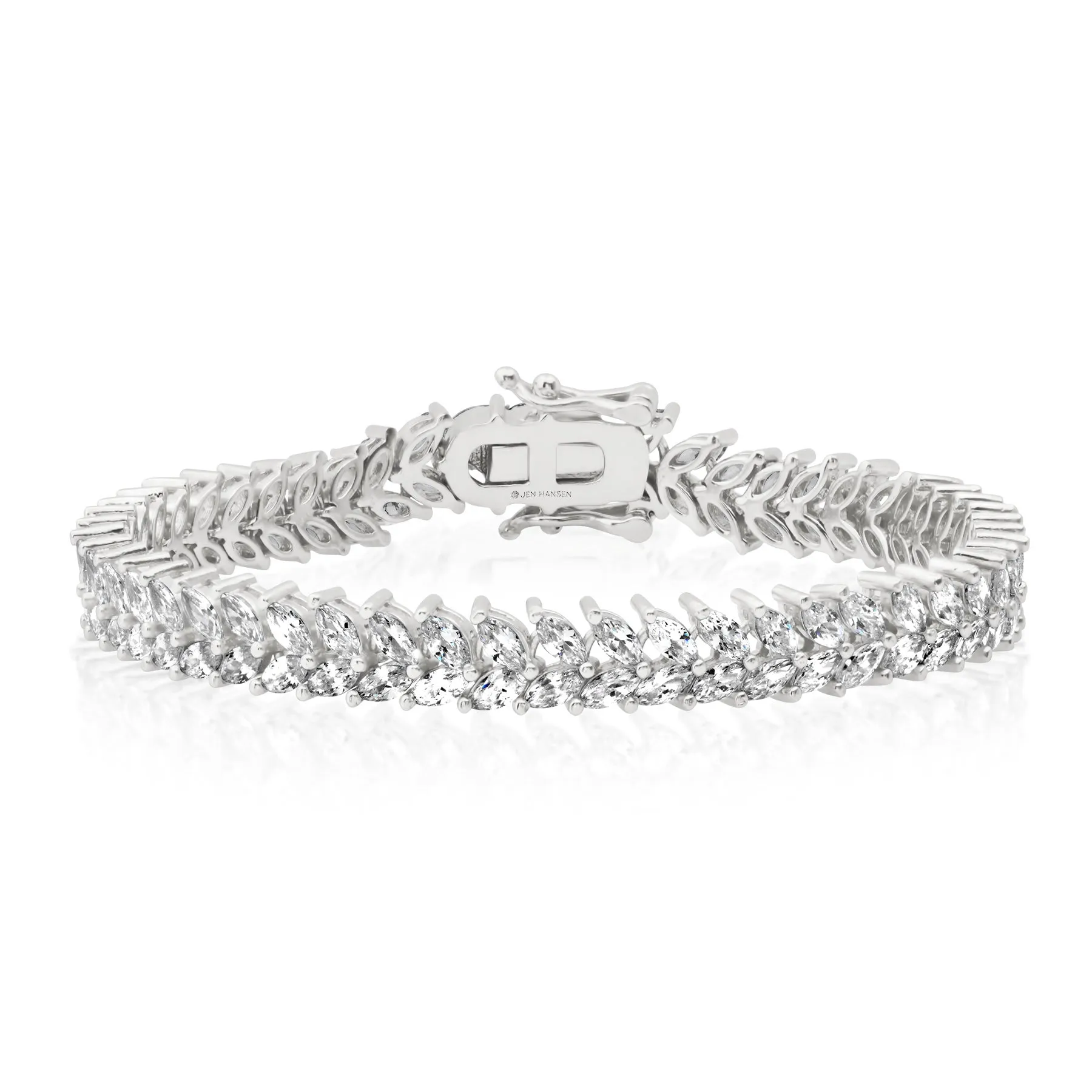 MARQUISE CZ TENNIS BRACELET, SILVER