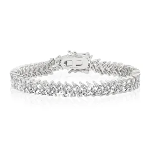 MARQUISE CZ TENNIS BRACELET, SILVER