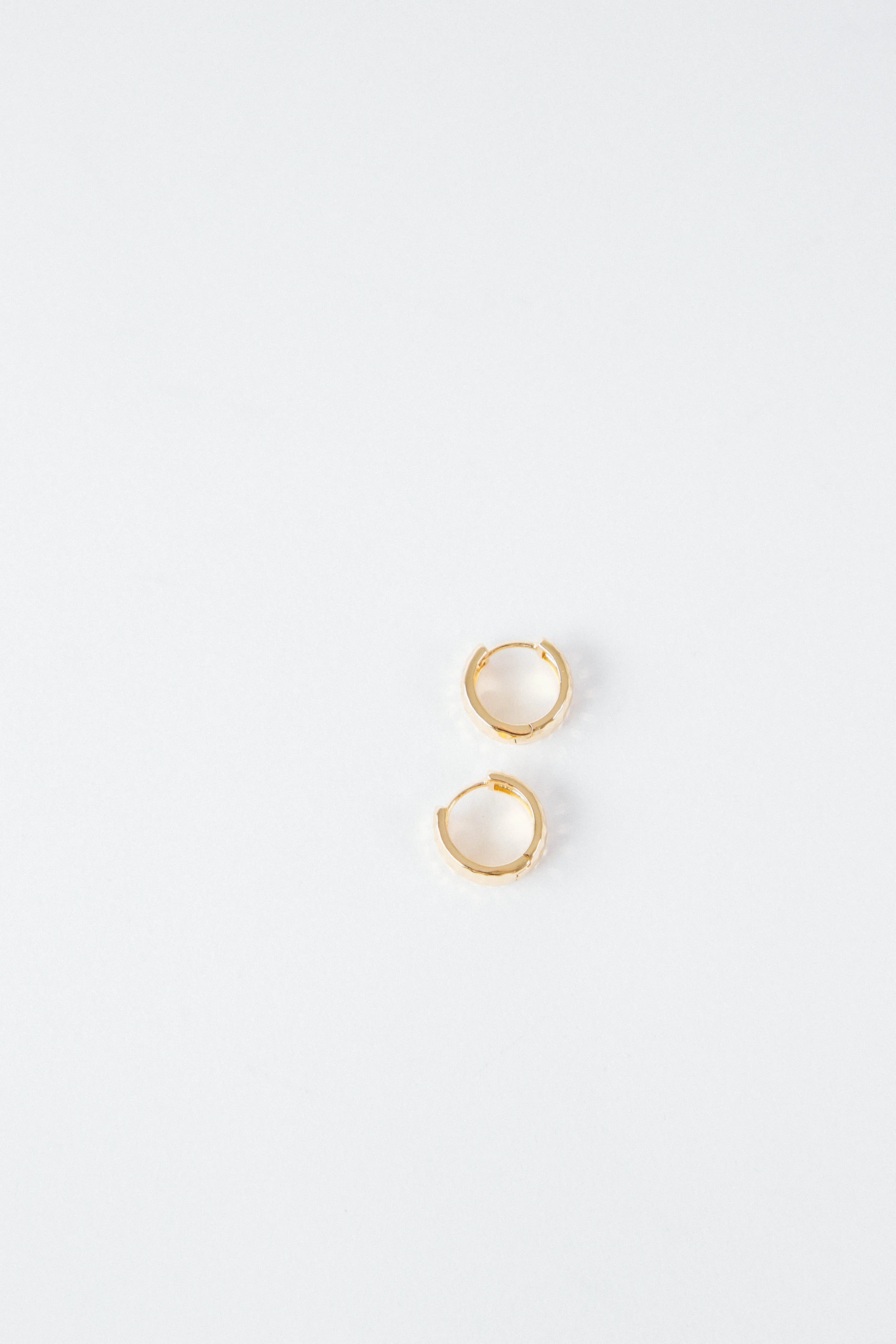 Miley Hammered Metal Hoop Earring, Gold