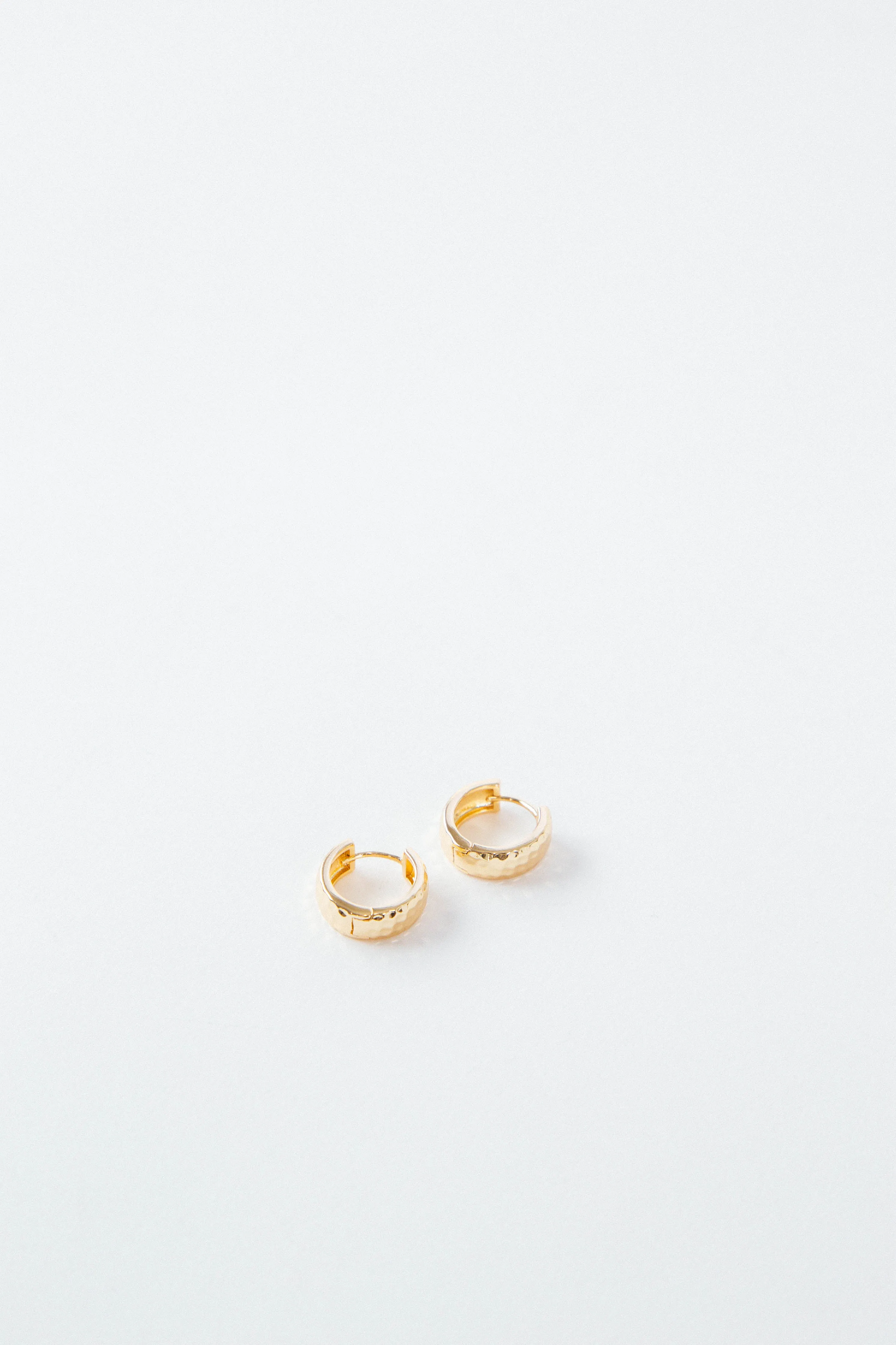 Miley Hammered Metal Hoop Earring, Gold