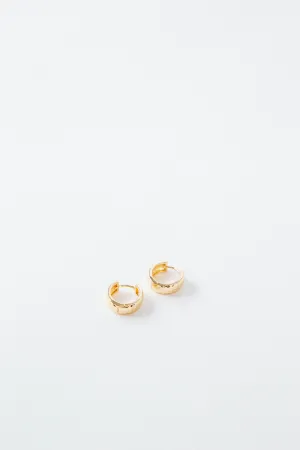 Miley Hammered Metal Hoop Earring, Gold