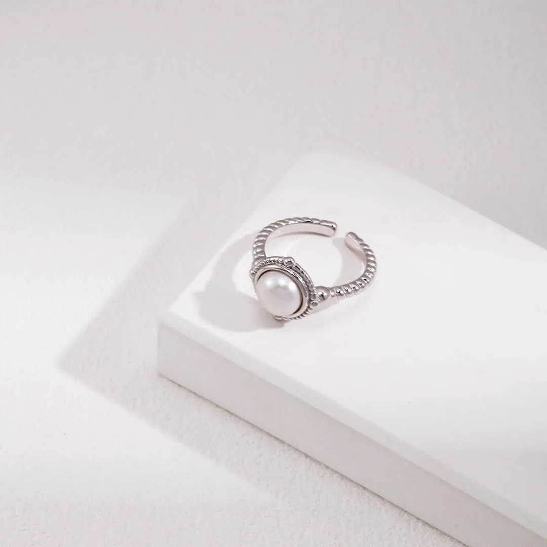 Minimalist French Style Pearl Rings