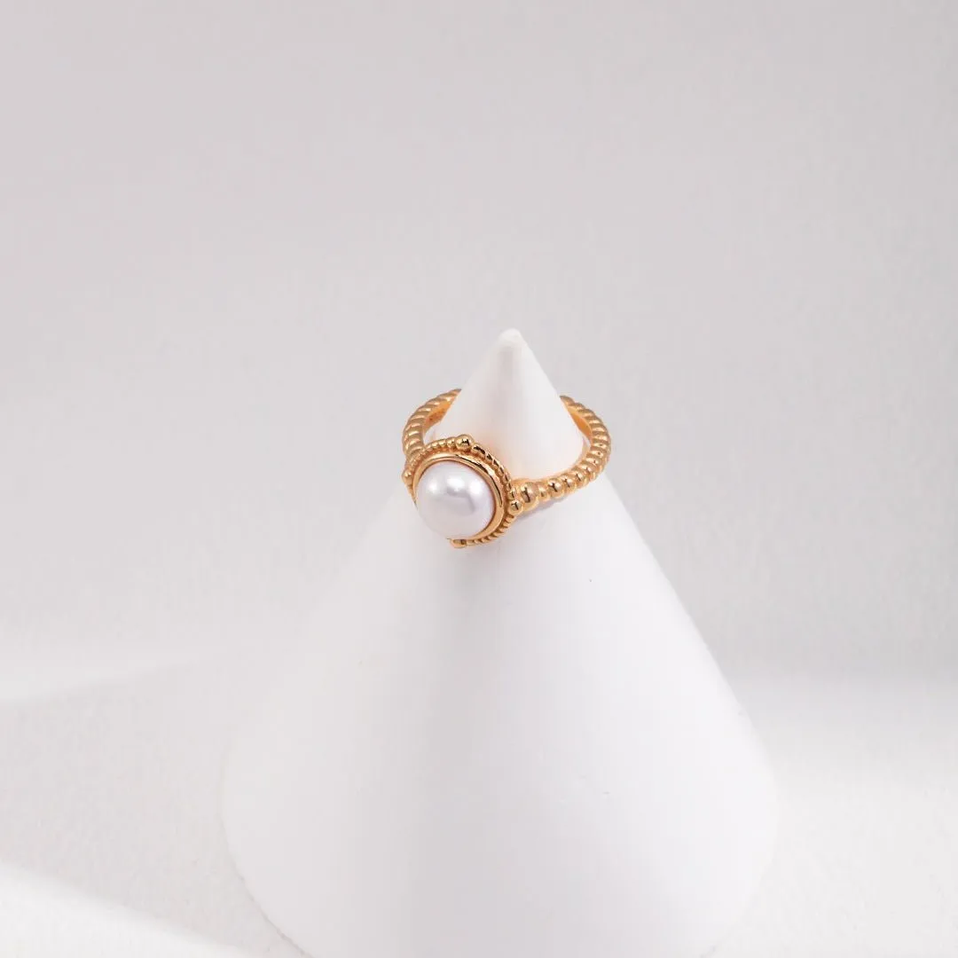 Minimalist French Style Pearl Rings