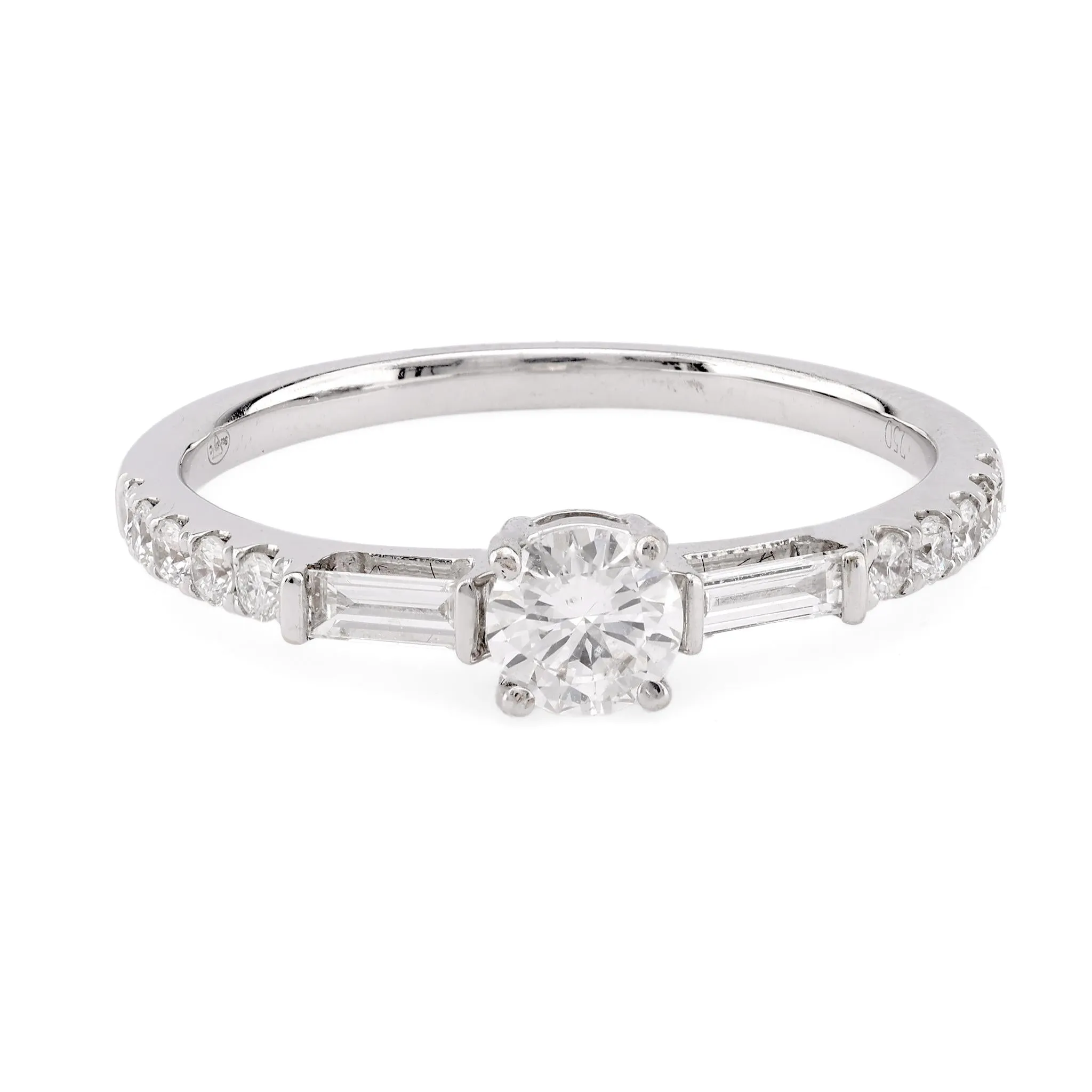 Modern Diamond 18K White Gold Engagement Ring