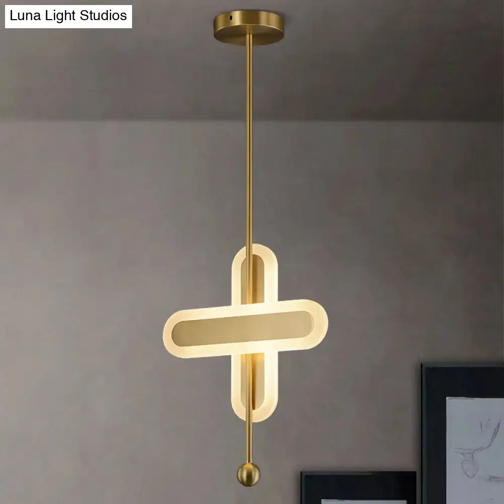 Modern LED Gold Acrylic Pendant Lamp for Bedroom Ceiling Lighting