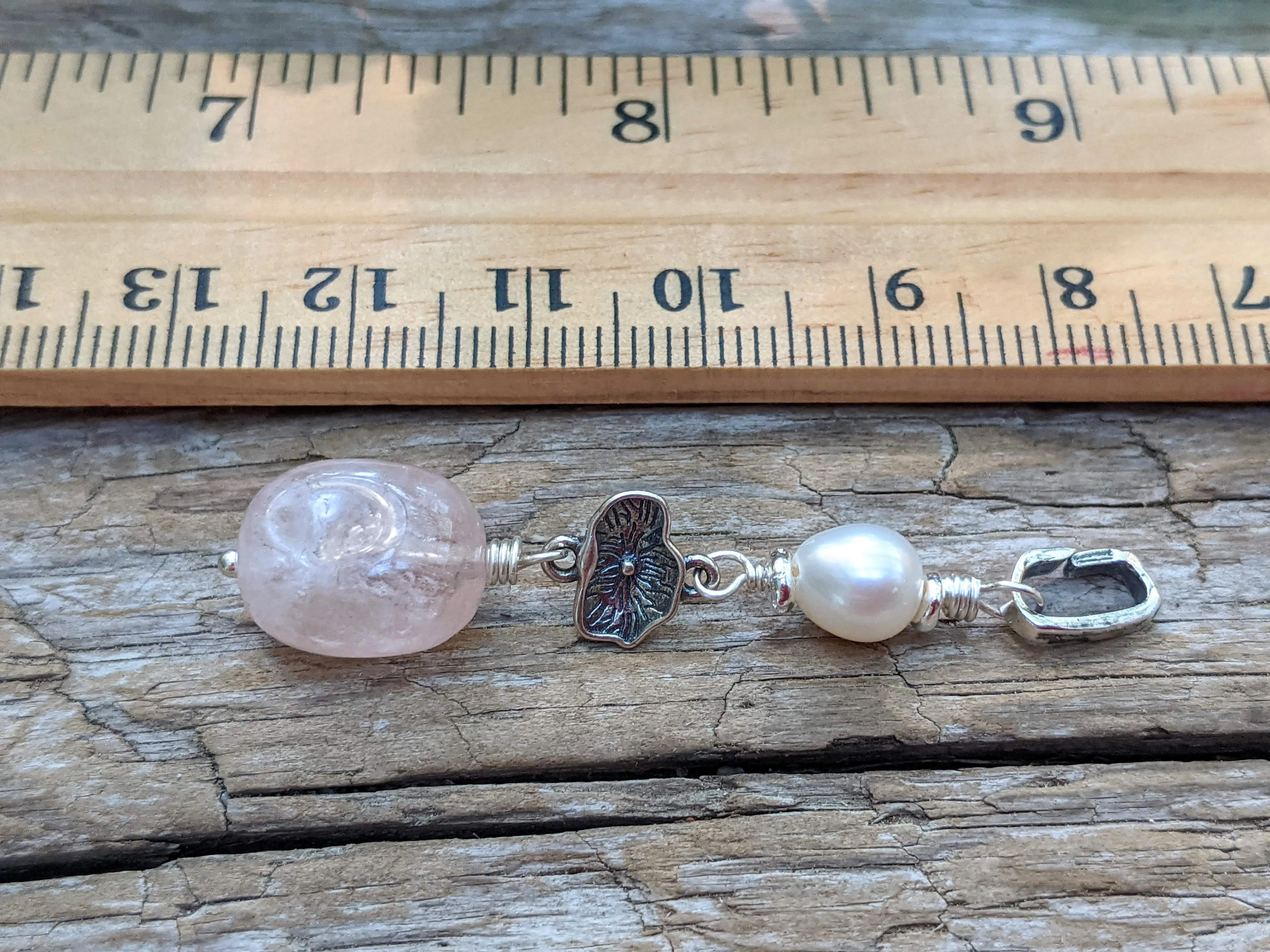 Morganite & Pearl Earrings and Pendant