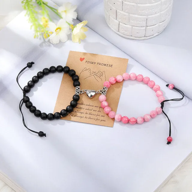 Natural Stone Beads Couple Magnetic Bracelets