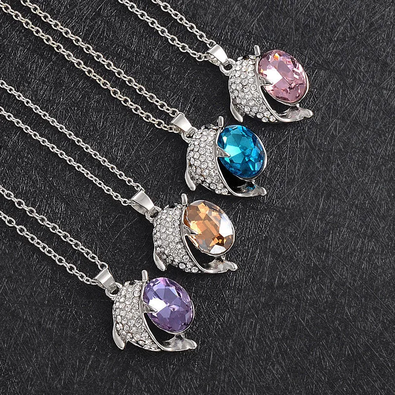 New Arrival Fashion Necklace Jewelry Beautiful Dolphin Rhinestone Crystal Pendants For Women Pendant