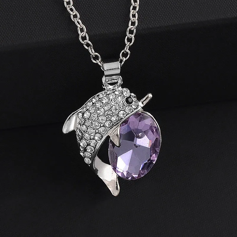 New Arrival Fashion Necklace Jewelry Beautiful Dolphin Rhinestone Crystal Pendants For Women Pendant