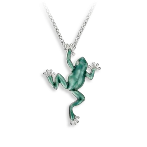 Nicole Barr Silver Enamel Frog Pendant