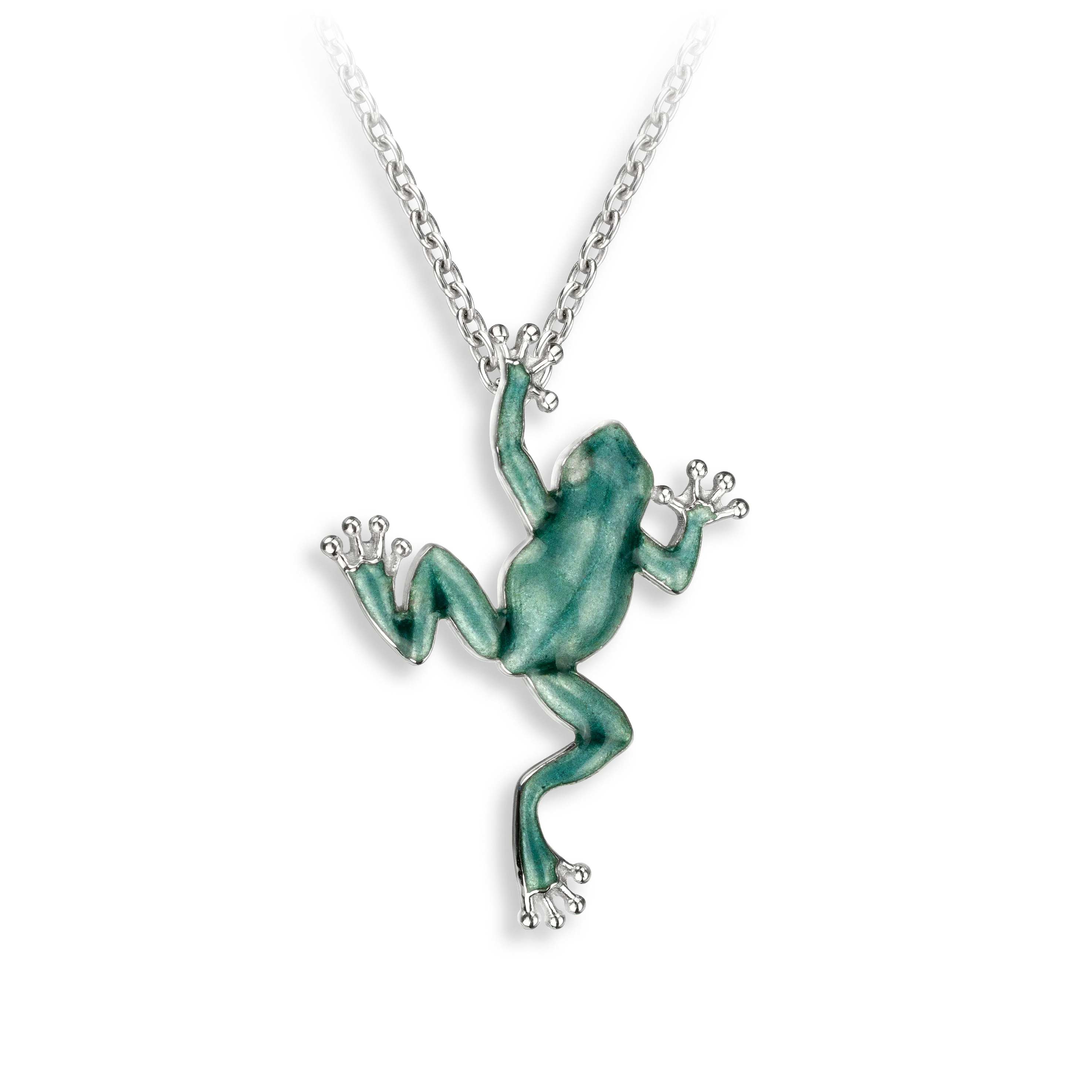 Nicole Barr Silver Enamel Frog Pendant