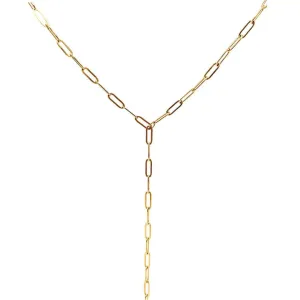 Norah Paperclip Chain Lariat Necklace