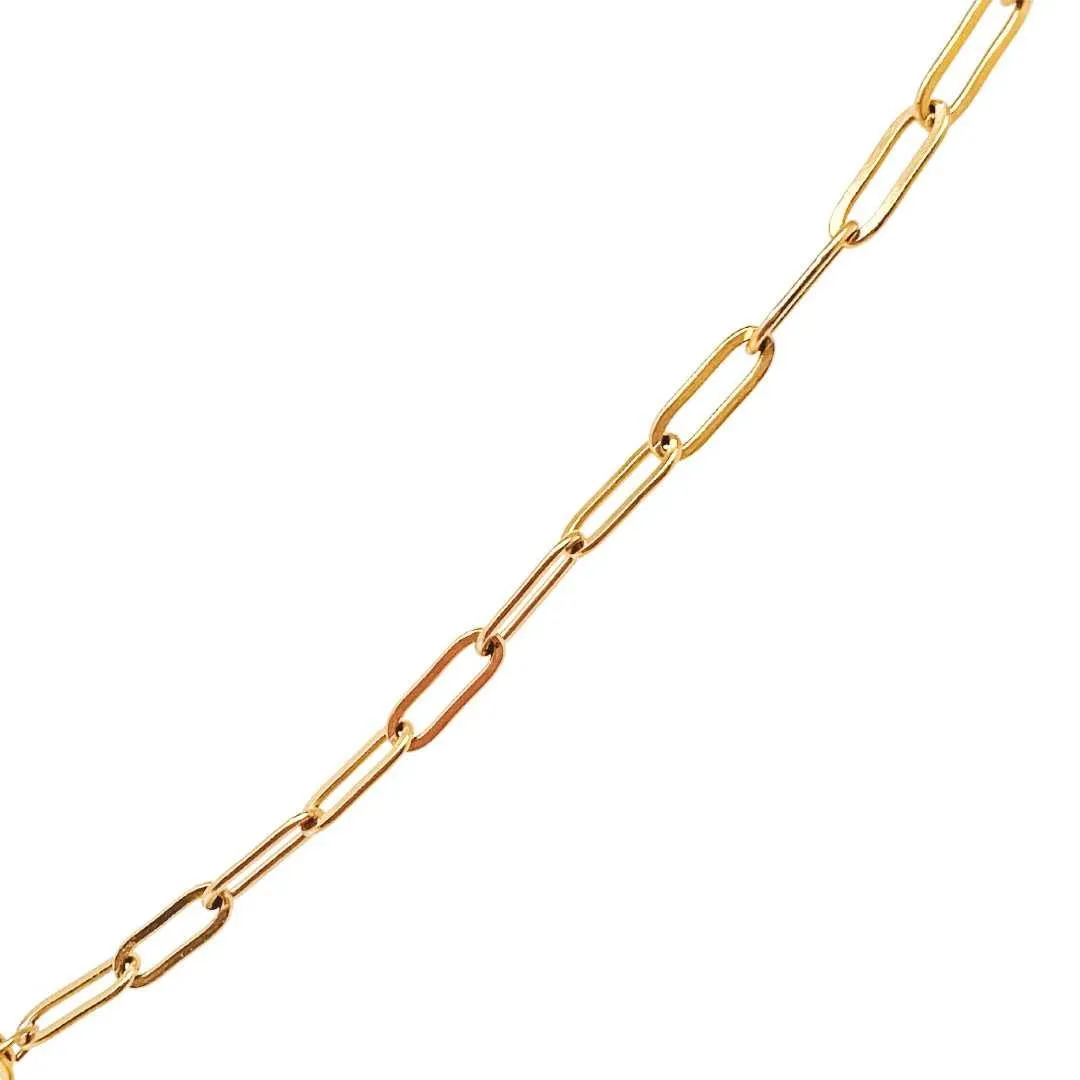 Norah Paperclip Chain Lariat Necklace