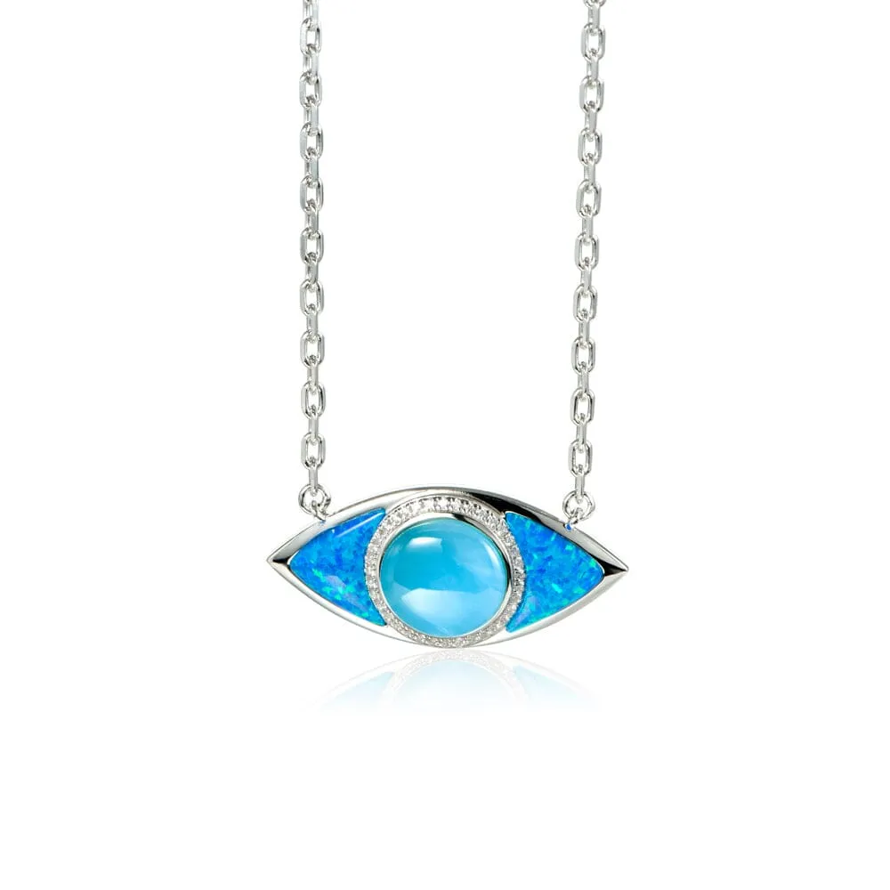 Opal & Larimar Eye of Protection Necklace