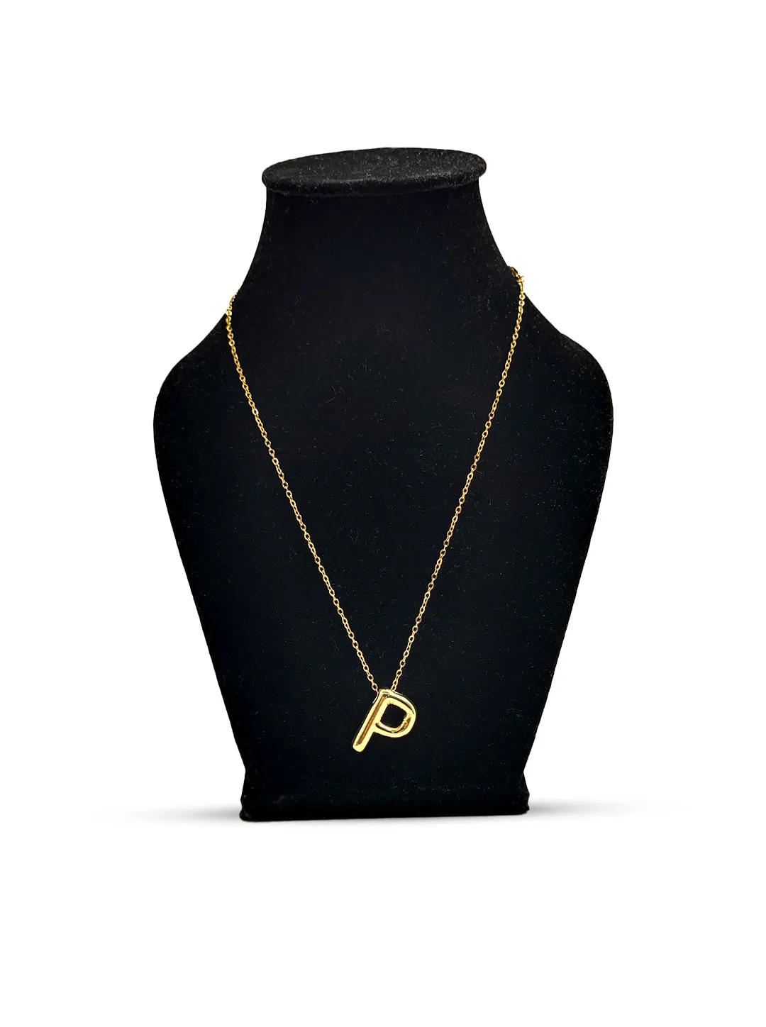 Ornaio 18K Gold Plated Anti Tarnish P Shaped Pendant Chain Necklace