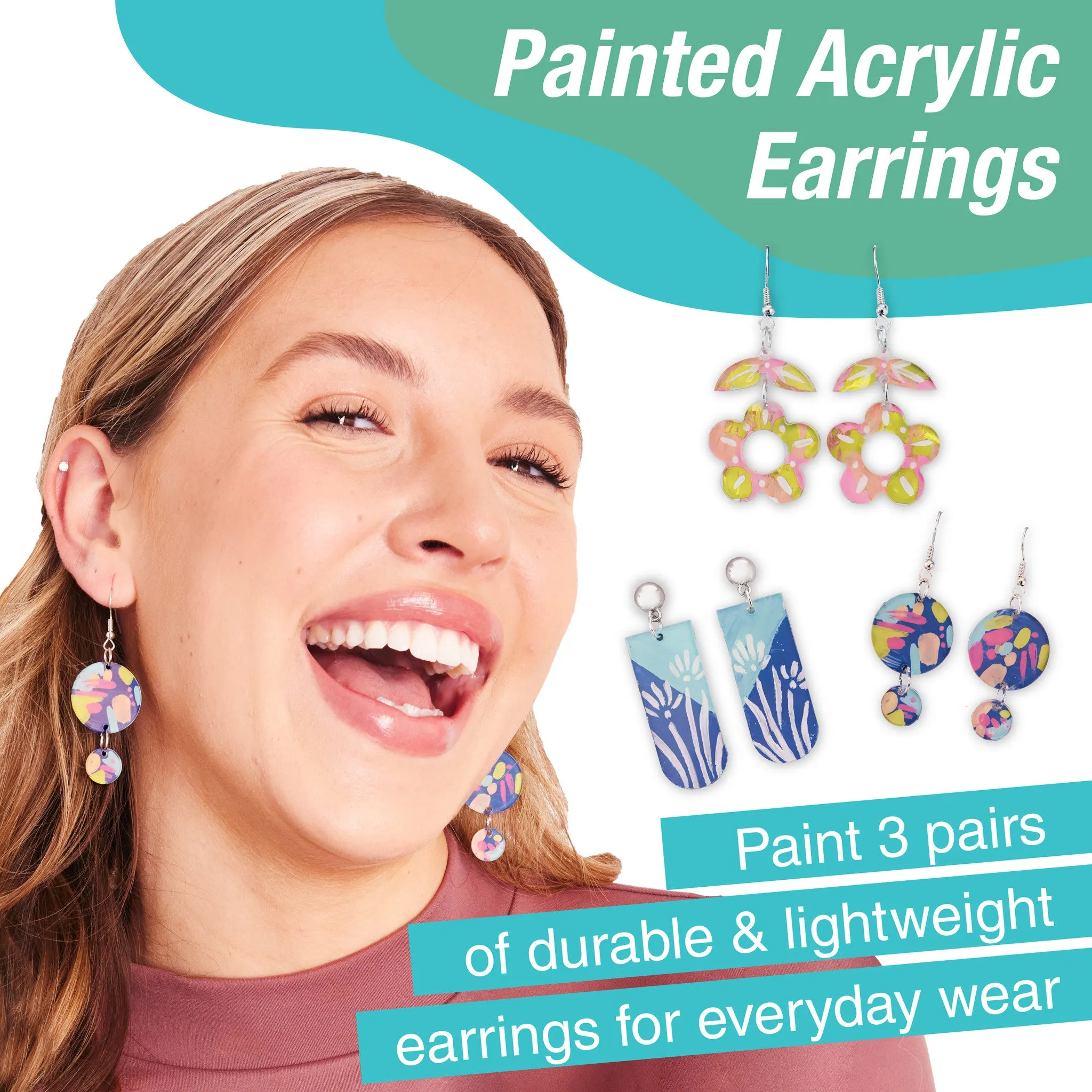 Painted Acrylic Earrings - #770431