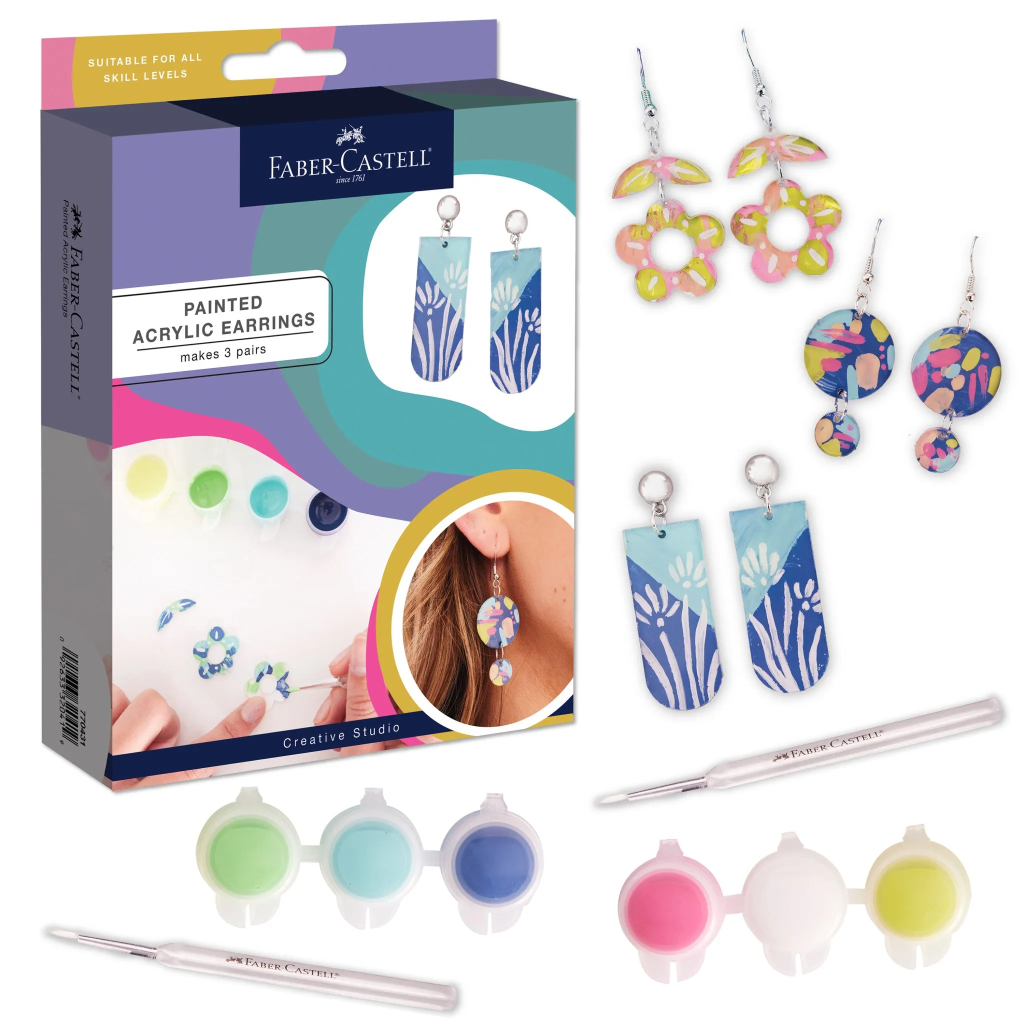 Painted Acrylic Earrings - #770431