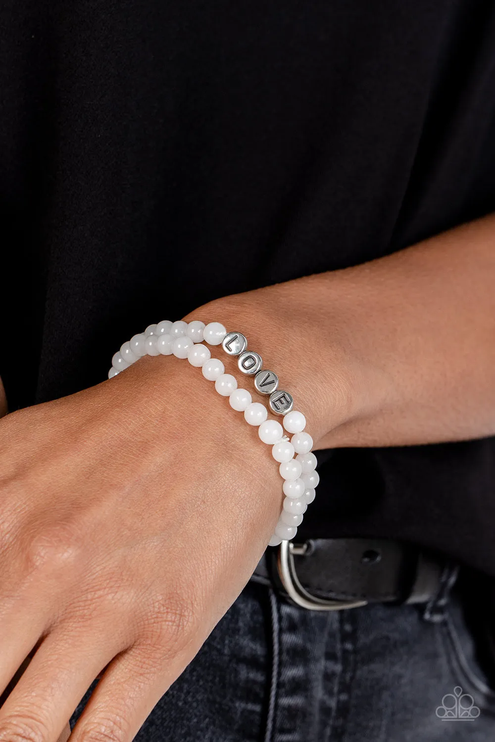 Paparazzi Devoted Dreamer - White Bracelet