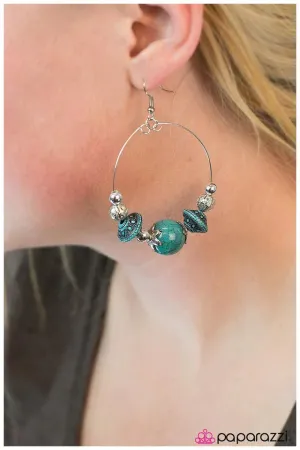 Paparazzi Earring ~ Move Along - Blue