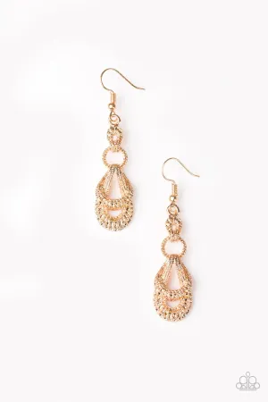 Paparazzi Earring ~ Romantic Radiance - Gold