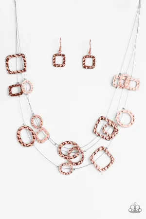 Paparazzi Necklace ~ GEO-ing Strong - Copper