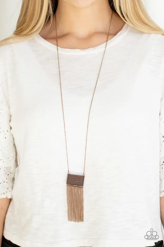 Paparazzi Necklace ~ Totally Tassel - Copper