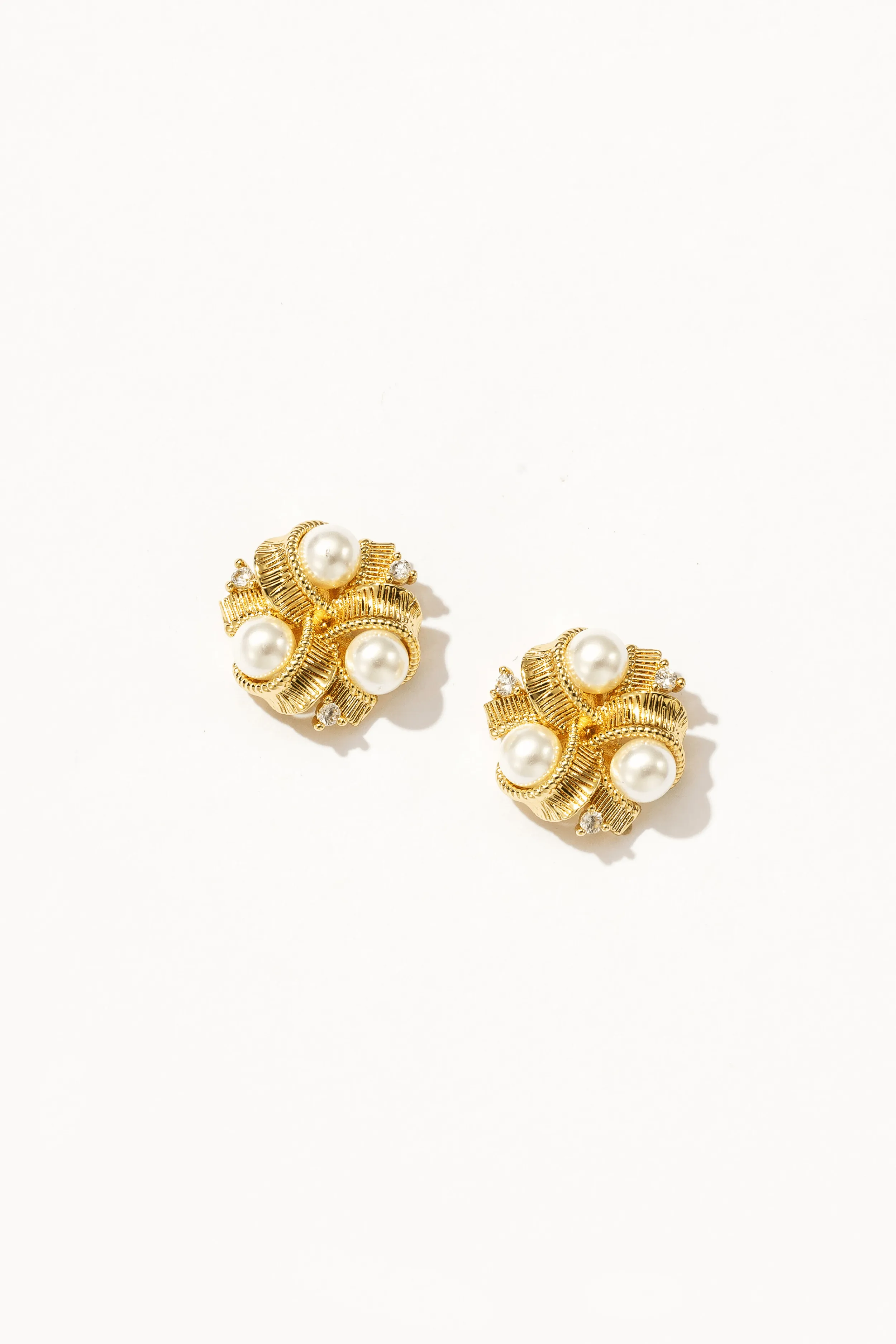 Pearl Swirl Stud Earrings