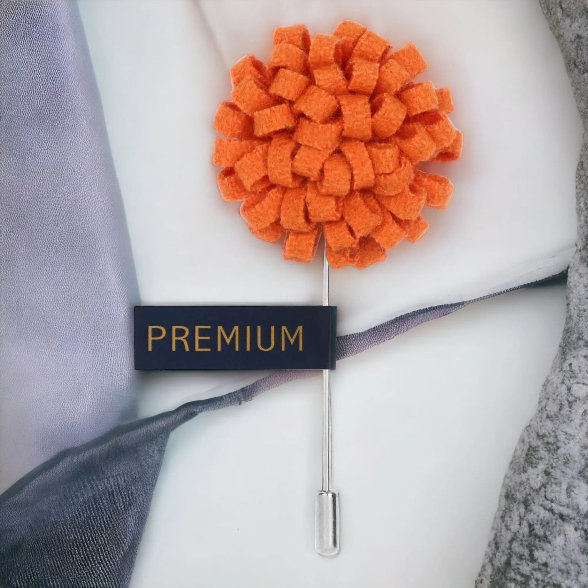 Peluche A Glorious Crescendo Orange Brooch Lapel Pin