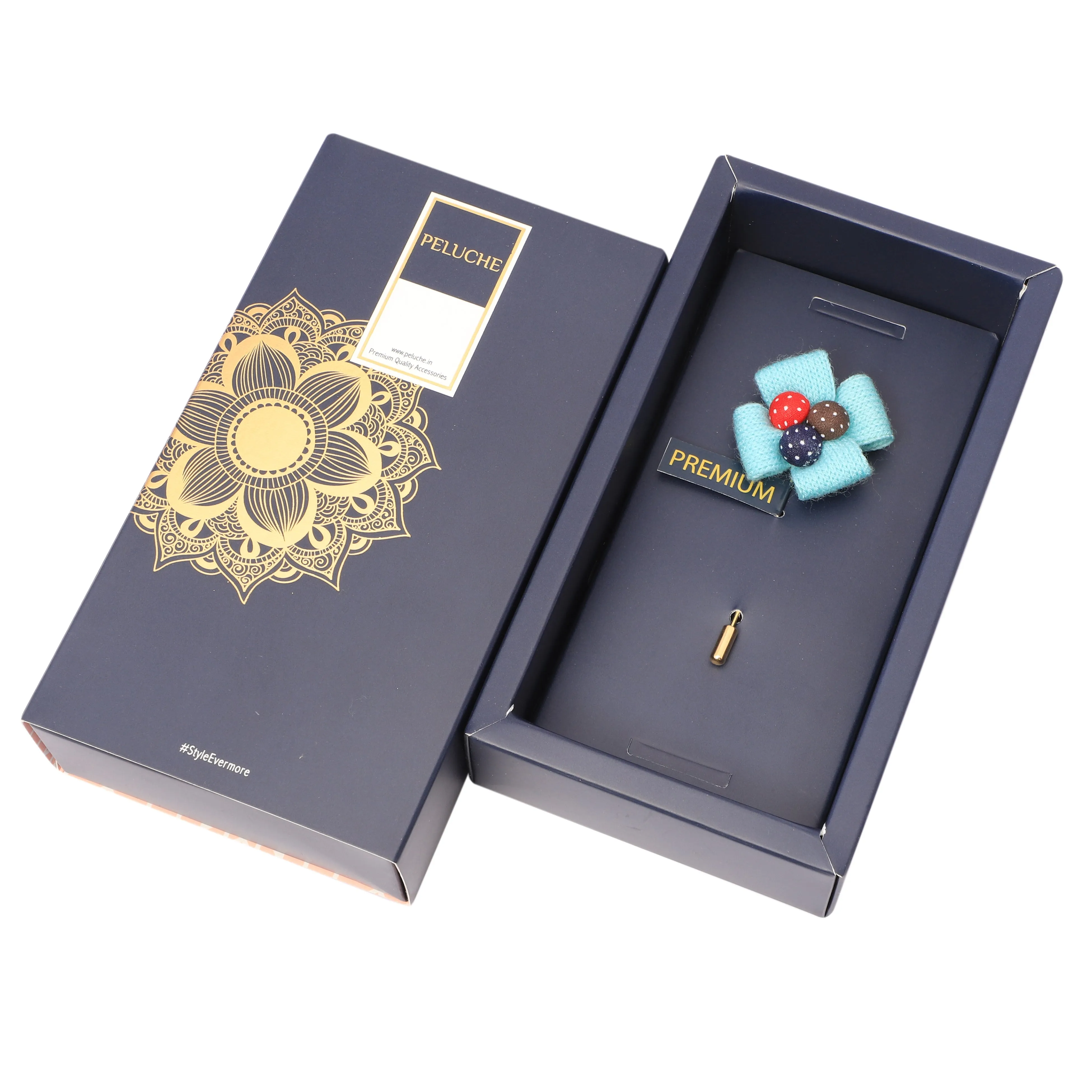 Peluche Beautiful Blue Brooch For Men